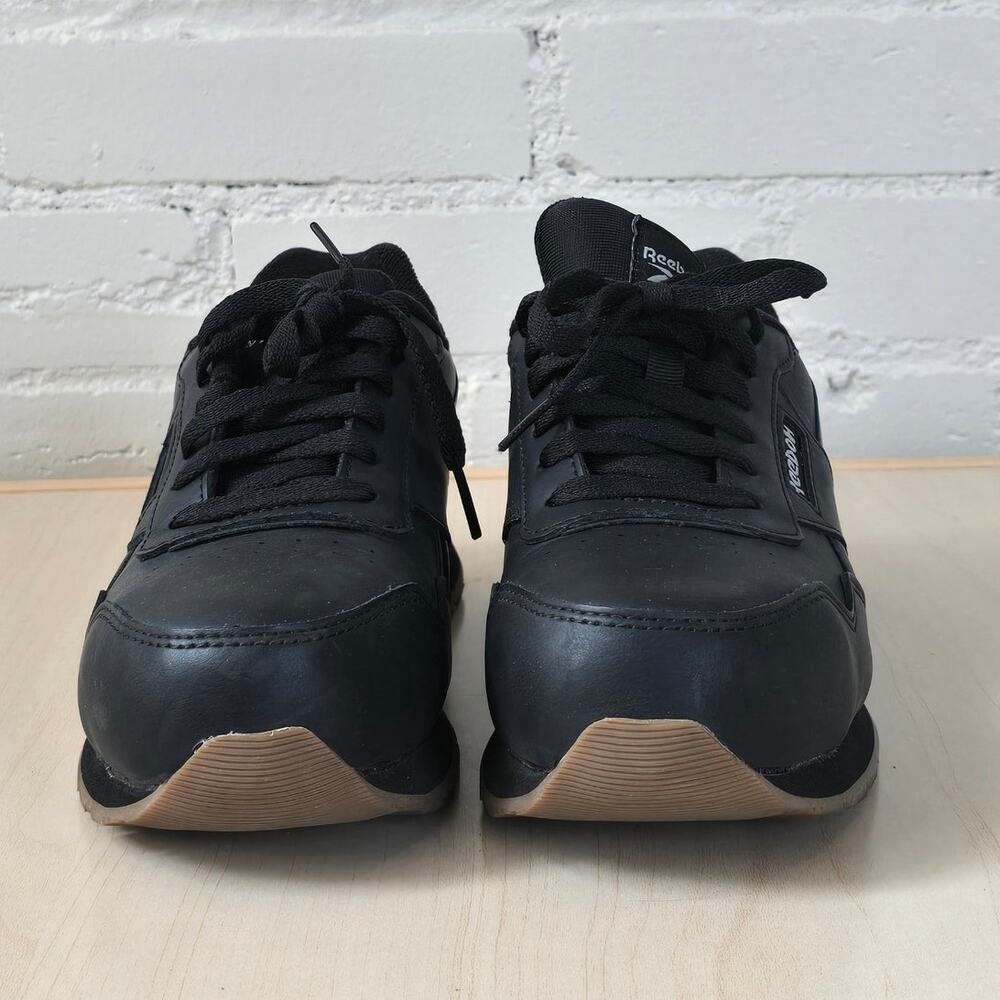 Reebok Composite Black Leather Work Sneakers Retro Jogger - Safety Rate Shoe